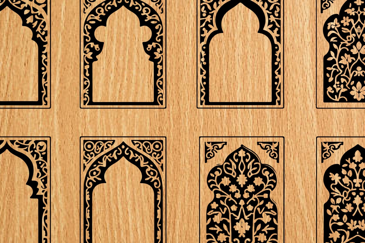 Σετ των 3 Intra απο ξύλο plywood 3mm-4mm πάχος -  λέιζερ σελιδοδεικτών Floral Δίασταση 4x4 cm INTRAFABR-118276100