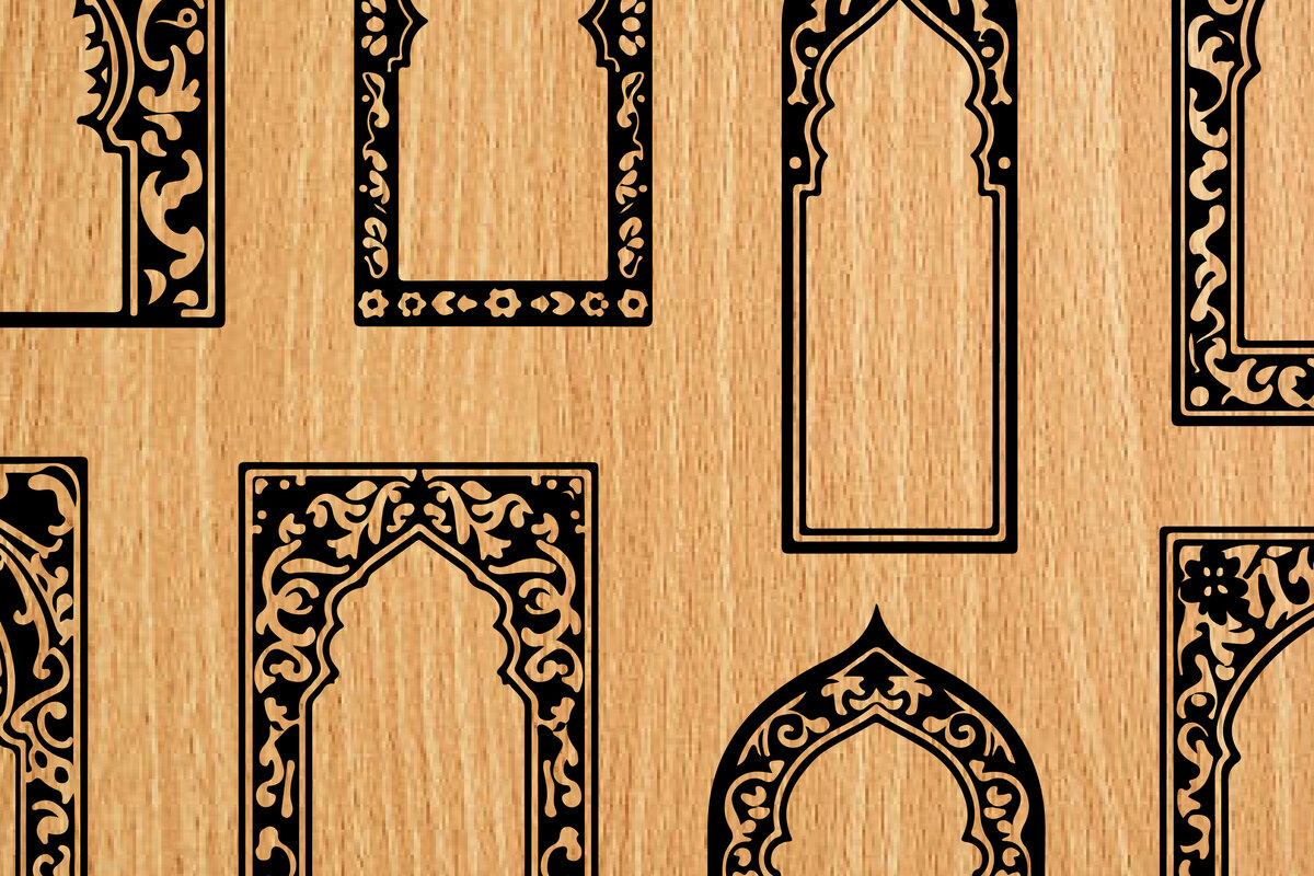 Σετ των 3 Intra απο ξύλο plywood 3mm-4mm πάχος -  λέιζερ σελιδοδεικτών Floral Δίασταση 4x4 cm INTRAFABR-118276155