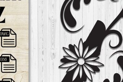 Intra απο ξύλο plywood 3mm-4mm πάχος - Floral Butterfly Alphabet Laser Cut Z Δίασταση 30x20 cm INTRAFABR-35741892