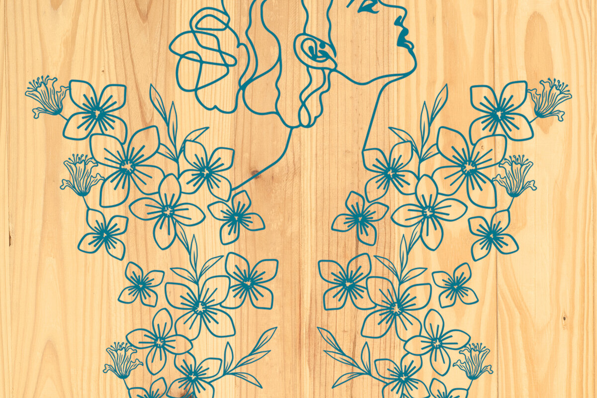 Σετ των 2 Intra απο ξύλο plywood 3mm-4mm πάχος - Floral Butterfly Paper Cut  Design 3 Δίασταση 20x20 cm INTRAFABR-90497265