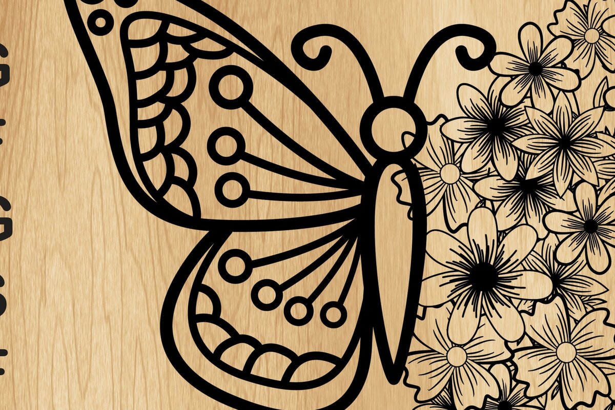 Intra απο ξύλο plywood 3mm-4mm πάχος - Χαρτί Πεταλούδας/Λέιζερ  με λουλούδια Δίασταση 30x20 cm INTRAFABR-31788047