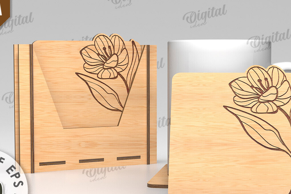 Intra απο ξύλο plywood 3mm-4mm πάχος - Σουβέρ λουλουδιών με κουτί αποθήκευσης Δίασταση 30x20 cm INTRAFABR-118908222