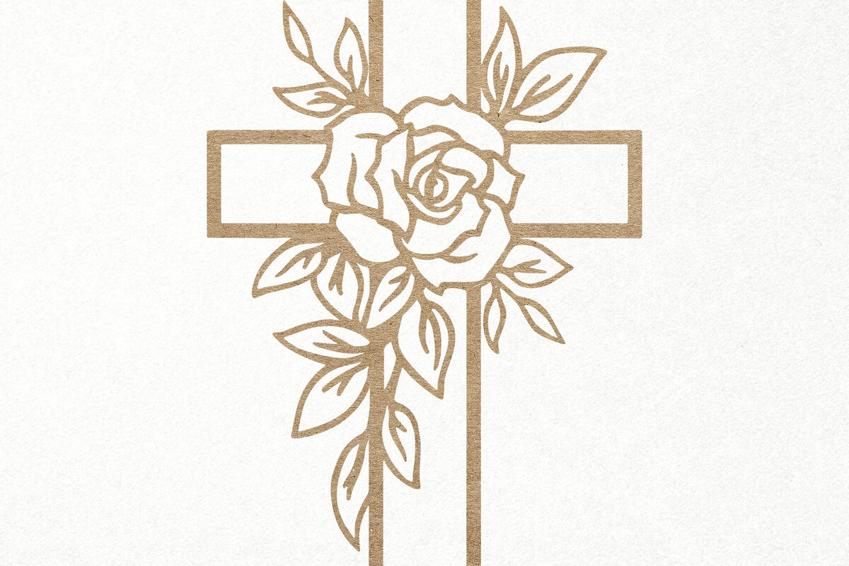 Intra απο ξύλο plywood 3mm-4mm πάχος - Floral Cross . Χριστιανός Ιησούς Σταυρός Δίασταση 30x20 cm INTRAFABR-115243495