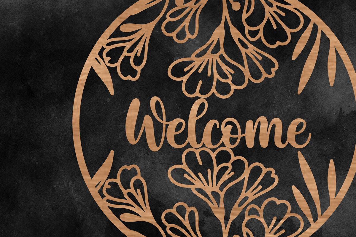 Intra απο ξύλο plywood 3mm-4mm πάχος - Floral κρεμάστρα πόρτας στρογγυλή πινακίδα  Δίασταση 30x20 cm INTRAFABR-117355295