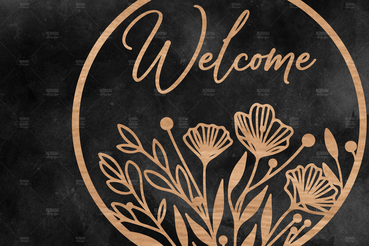 Intra απο ξύλο plywood 3mm-4mm πάχος - Floral κρεμάστρα πόρτας , Δίασταση 30x20 cm INTRAFABR-115883204