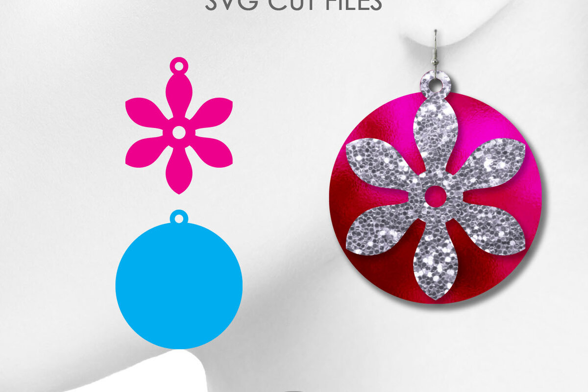 Σετ των 3 Intra απο ξύλο plywood 3mm-4mm πάχος - Floral Σκουλαρίκια  Αρχεία Δίασταση 3x3 cm INTRAFABR-30272460