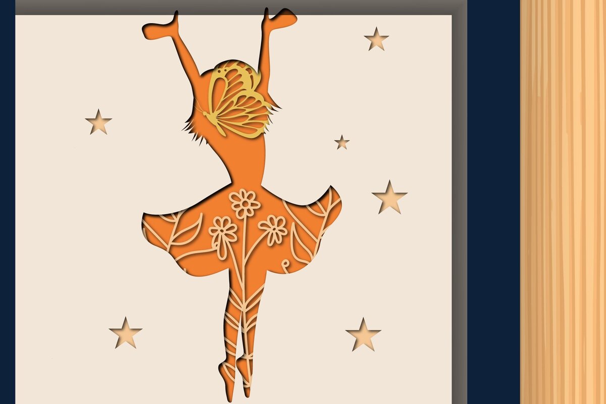 Intra απο ξύλο plywood 3mm-4mm πάχος - Floral Fairy Shadow Box Δίασταση 25x25 cm INTRAFABR-34893459