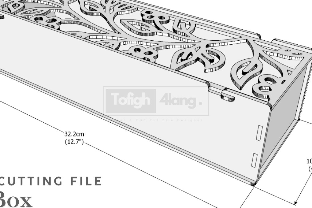 Σετ των 2 Intra απο ξύλο plywood 3mm-4mm πάχος - Floral Gift Box   |  Δίασταση 20x20 cm INTRAFABR-109580557