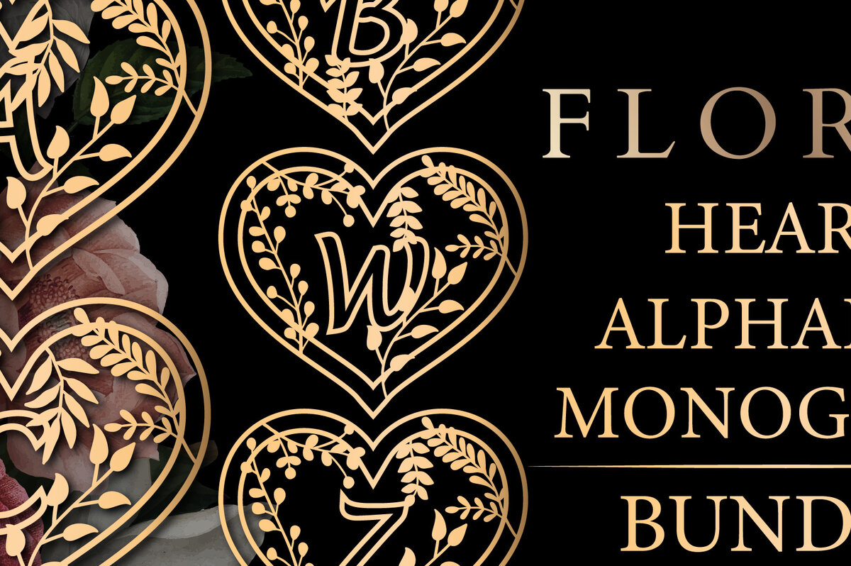 Intra απο ξύλο plywood 3mm-4mm πάχος - Πακέτο αλφαβήτου μονογράμματος λουλουδιών καρδιών Δίασταση 40x50 cm INTRAFABR-68577796