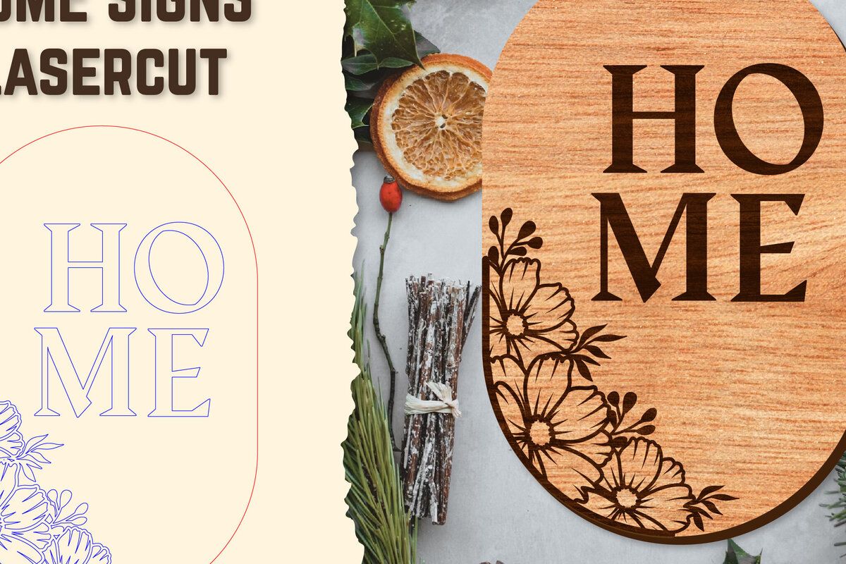 Σετ των 2 Intra απο ξύλο plywood 3mm-4mm πάχος - Floral ξύλινες πινακίδες κοπής με λέιζερ Δίασταση 20x20 cm INTRAFABR-122659812