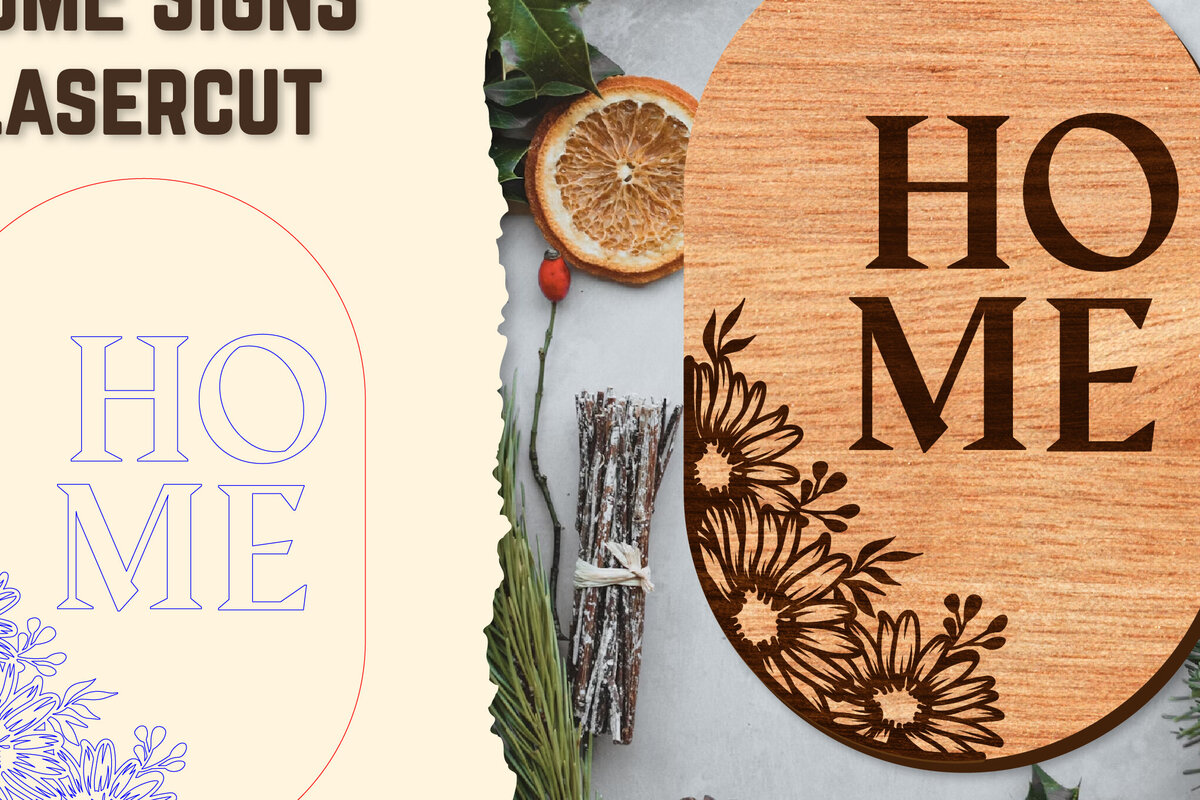 Σετ των 2 Intra απο ξύλο plywood 3mm-4mm πάχος - Floral ξύλινες πινακίδες κοπής με λέιζερ Δίασταση 20x20 cm INTRAFABR-122659820