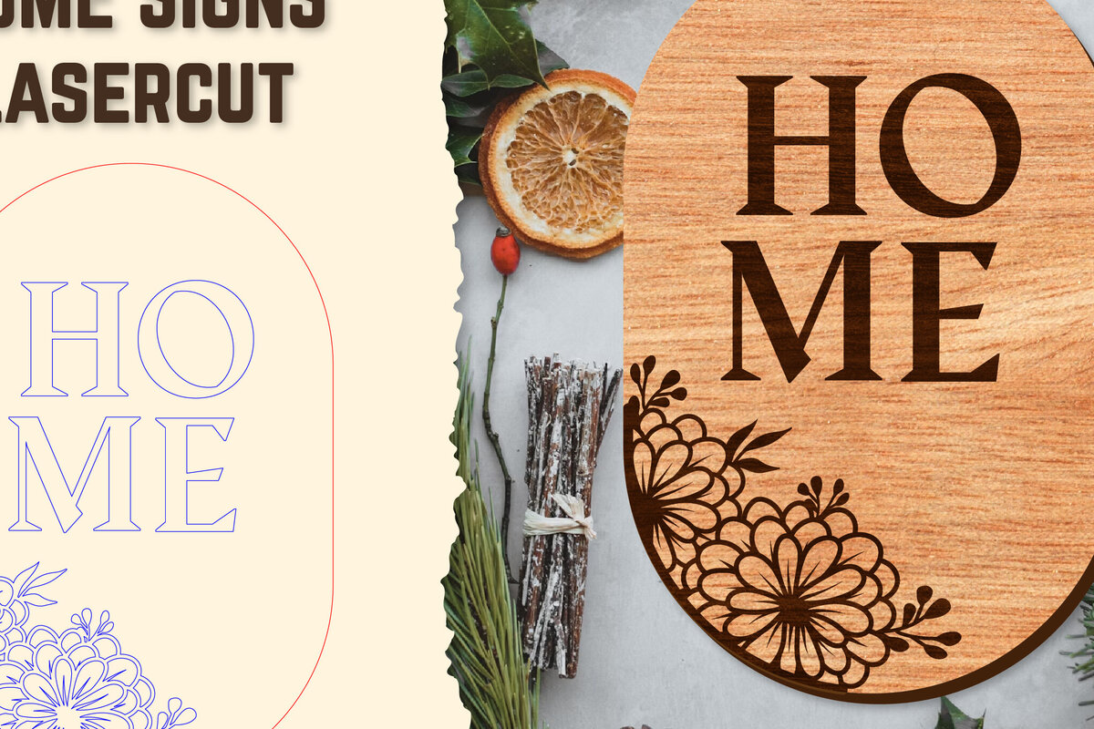 Σετ των 2 Intra απο ξύλο plywood 3mm-4mm πάχος - Floral ξύλινες πινακίδες κοπής με λέιζερ Δίασταση 20x20 cm INTRAFABR-122659320