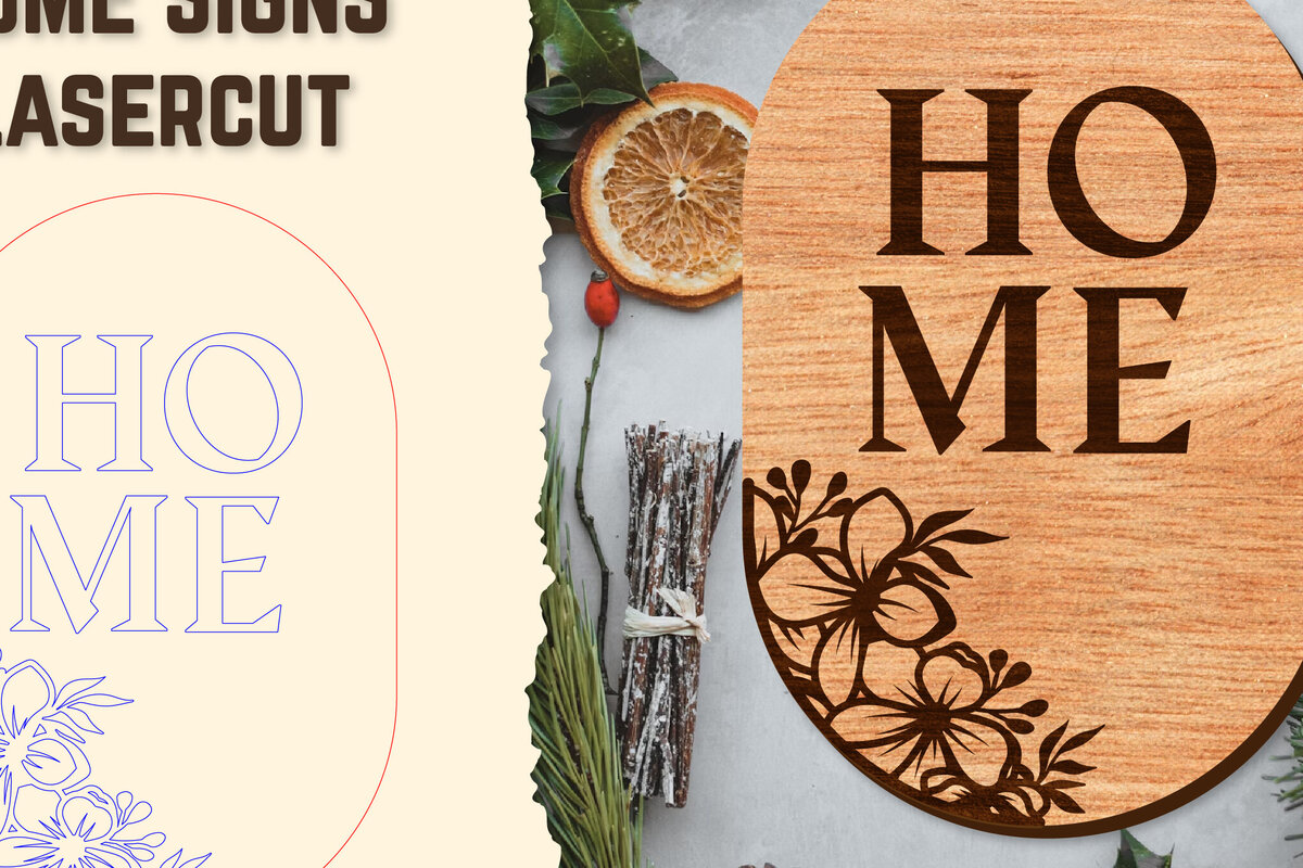 Σετ των 2 Intra απο ξύλο plywood 3mm-4mm πάχος - Floral ξύλινες πινακίδες κοπής με λέιζερ Δίασταση 20x20 cm INTRAFABR-122659707