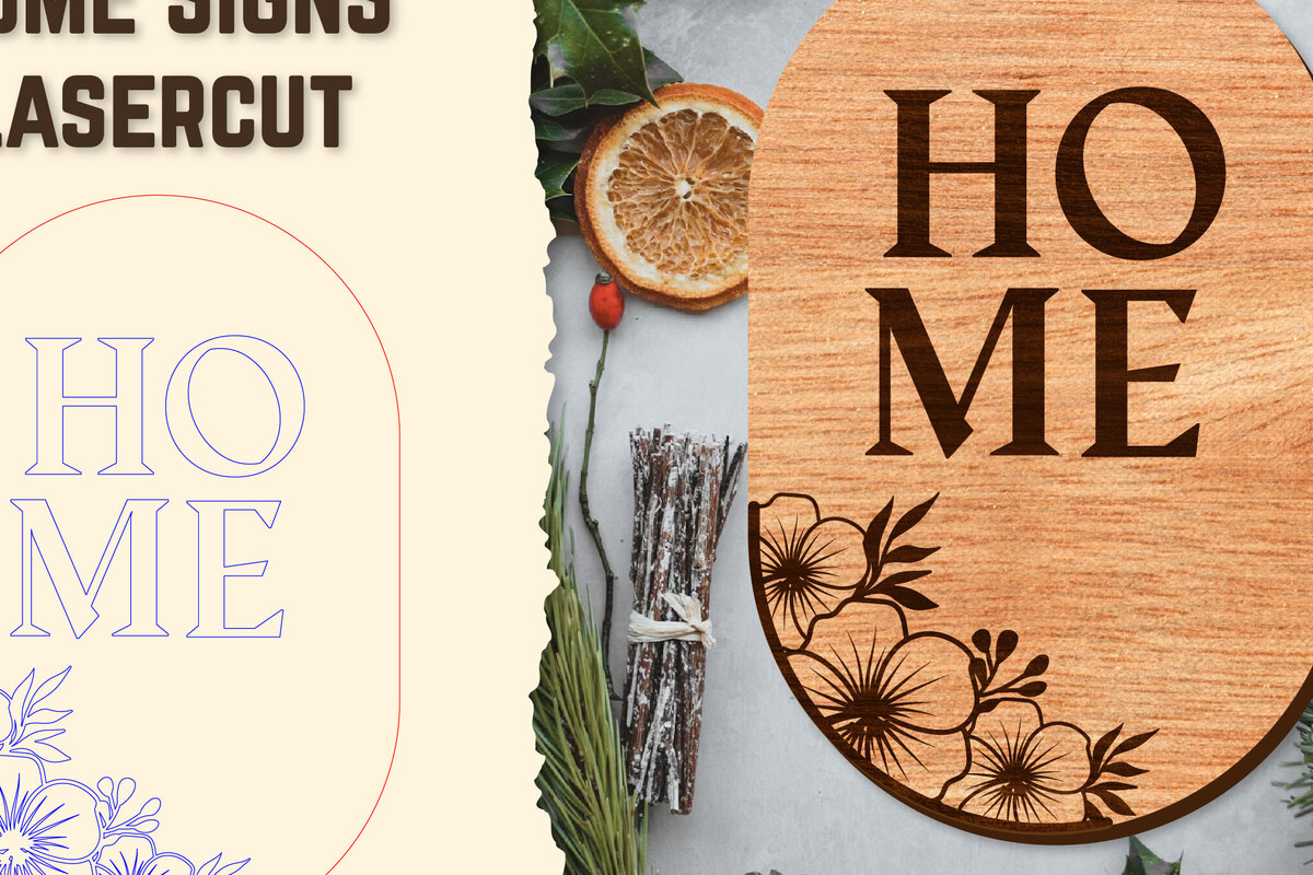 Σετ των 2 Intra απο ξύλο plywood 3mm-4mm πάχος - Floral ξύλινες πινακίδες κοπής με λέιζερ Δίασταση 20x20 cm INTRAFABR-122659712