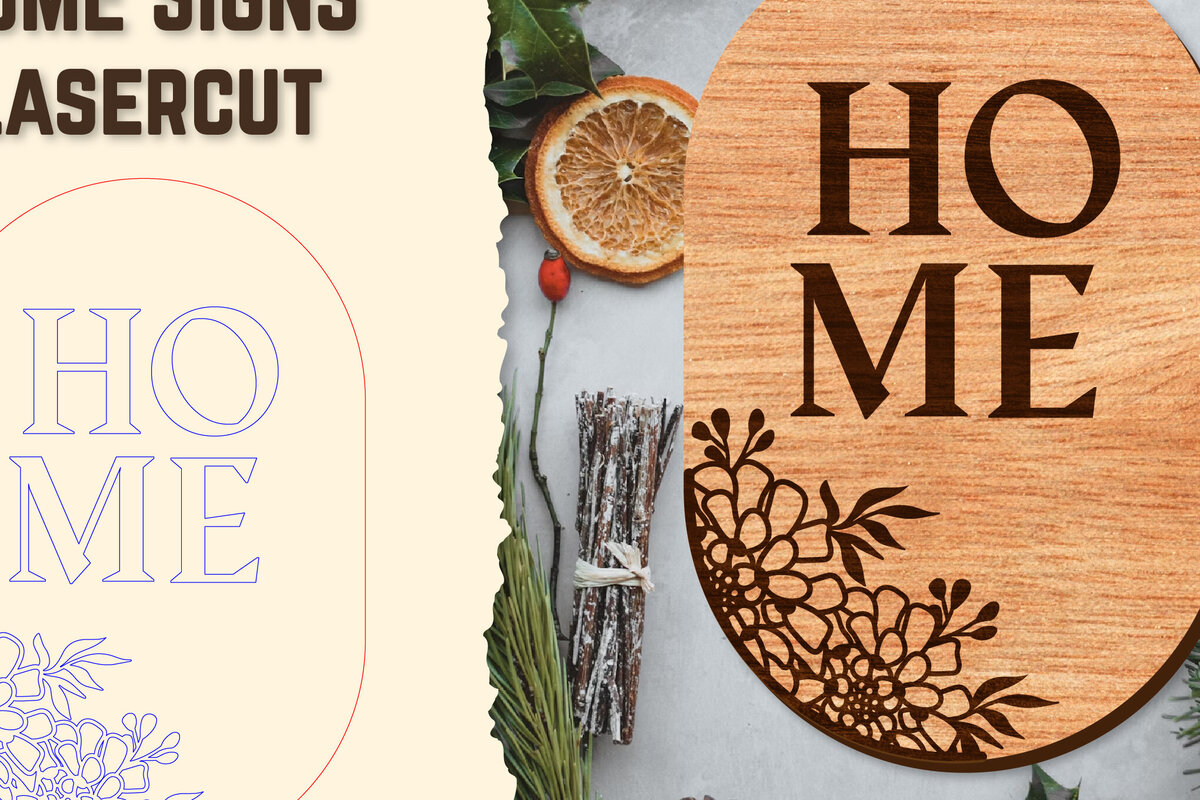 Σετ των 2 Intra απο ξύλο plywood 3mm-4mm πάχος - Floral ξύλινες πινακίδες κοπής με λέιζερ Δίασταση 20x20 cm INTRAFABR-122659720