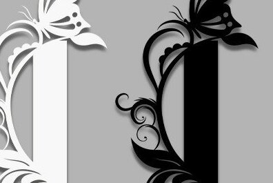 Intra απο ξύλο plywood 3mm-4mm πάχος - Floral I Letter Laser Cut  Δίασταση 30x20 cm INTRAFABR-35118121