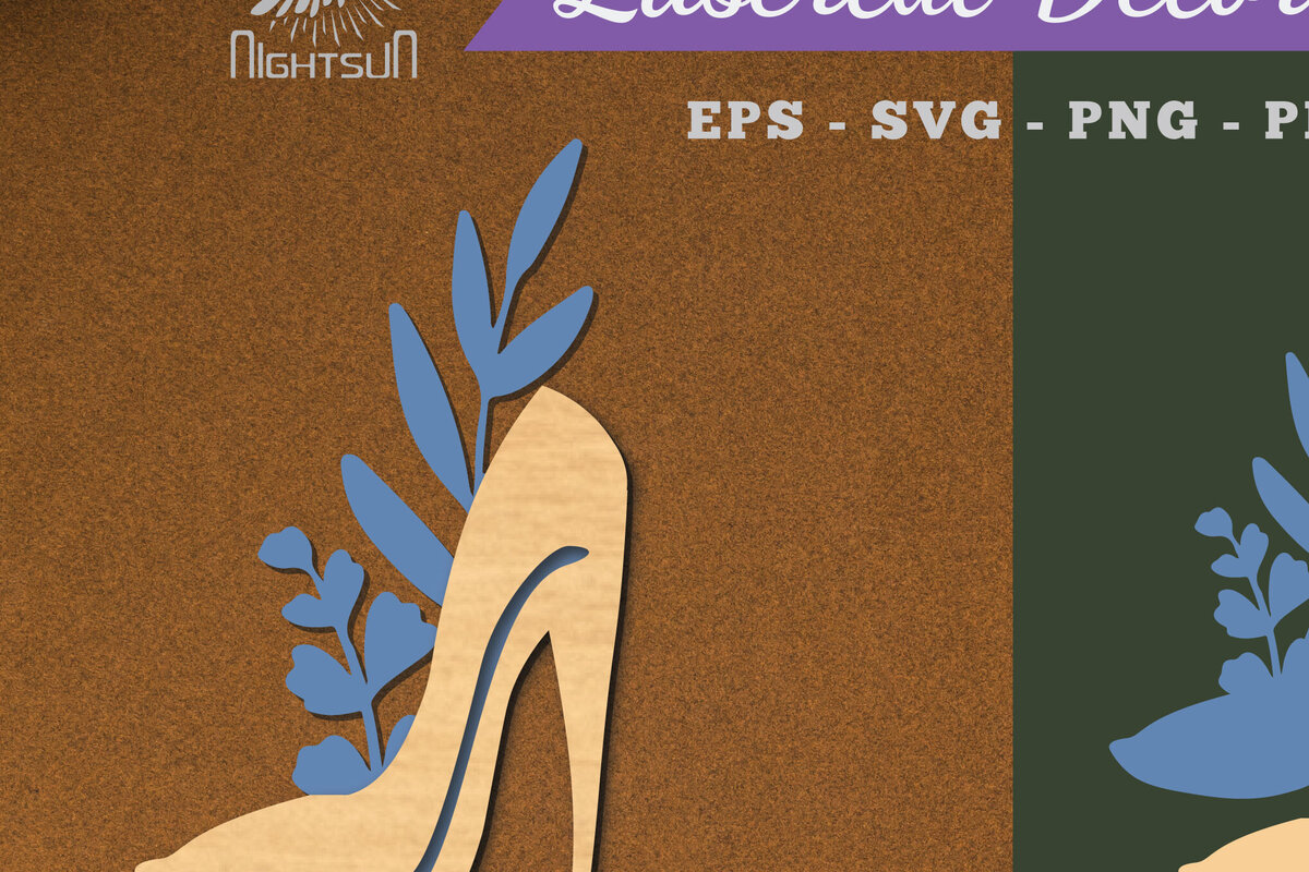 Intra απο ξύλο plywood 3mm-4mm πάχος - Floral σε Παπούτσια Διακόσμηση με  Δίασταση 20x20 cm INTRAFABR-115317794