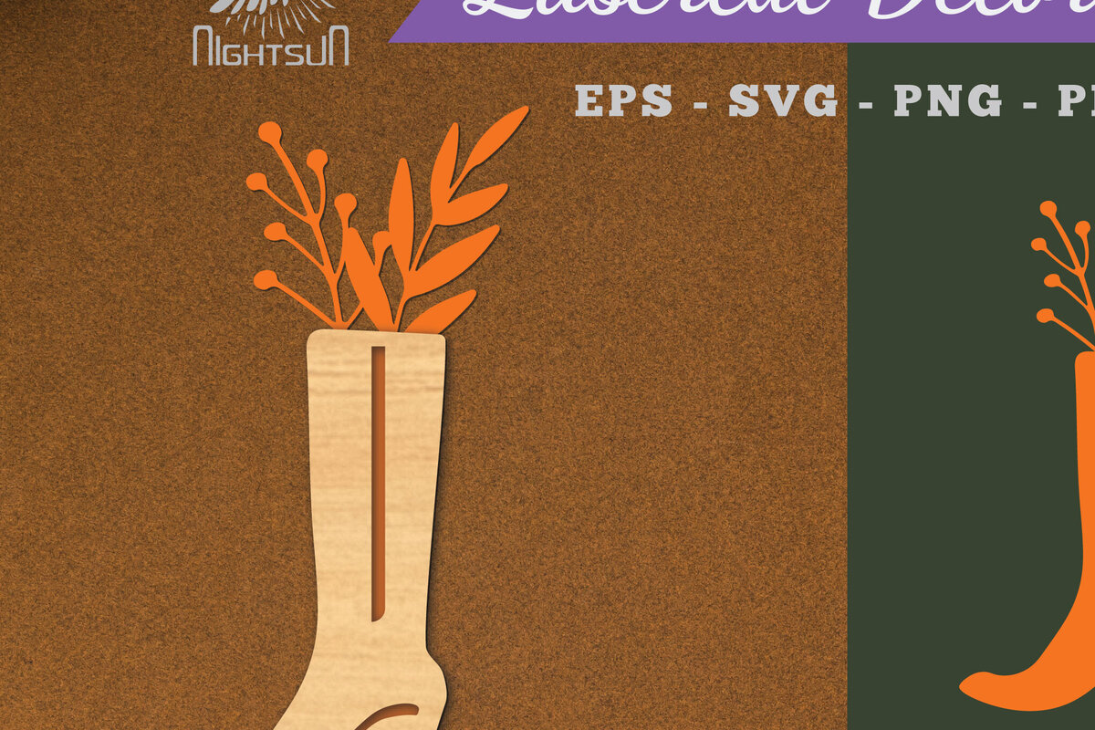 Σετ των 2 Intra απο ξύλο plywood 3mm-4mm πάχος - Floral σε Παπούτσια Διακόσμηση με  Δίασταση 20x20 cm INTRAFABR-115317873