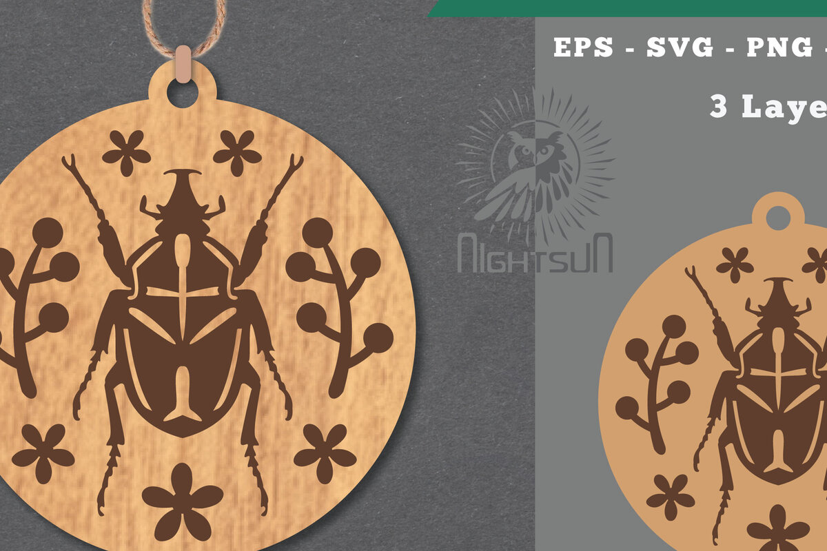 Σετ των 3 Intra απο ξύλο plywood 3mm-4mm πάχος - Στολίδι με λουλουδένιο έντομο  2 Δίασταση 6x6 cm INTRAFABR-112341872