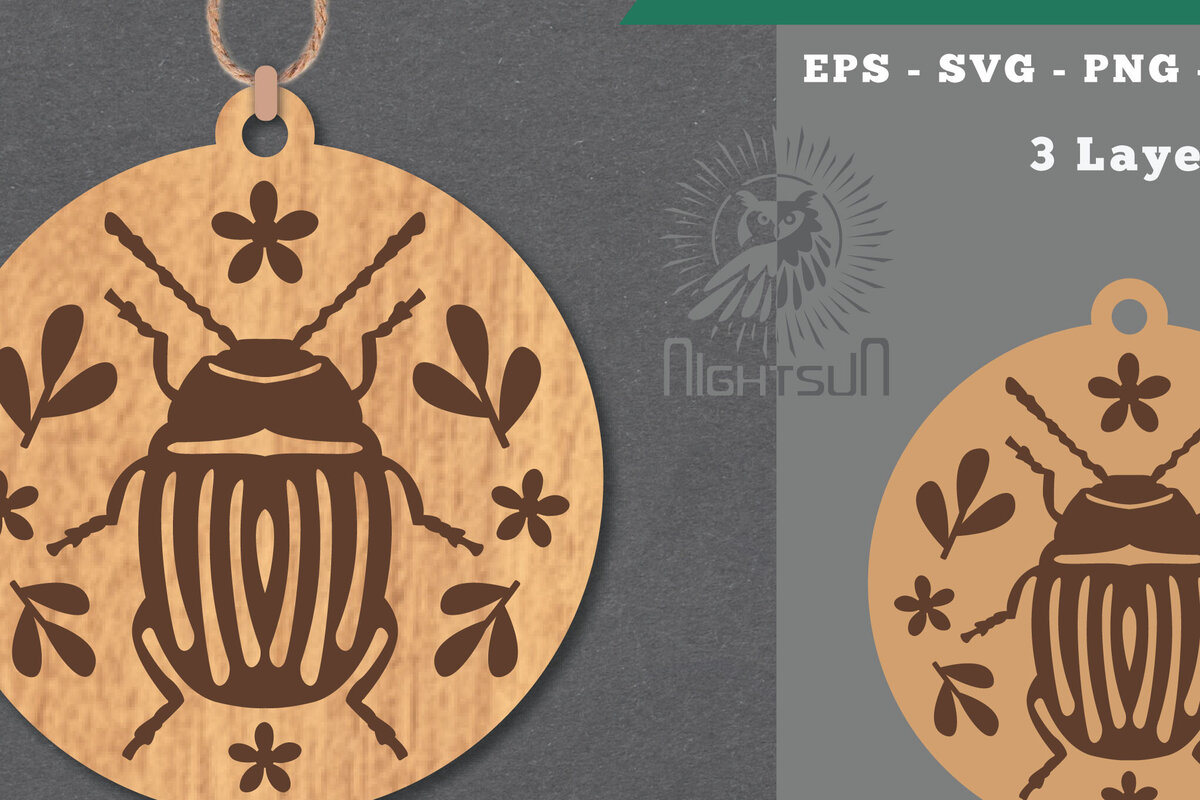 Σετ των 3 Intra απο ξύλο plywood 3mm-4mm πάχος - Στολίδι με λουλουδένιο έντομο  4 Δίασταση 6x6 cm INTRAFABR-112341953