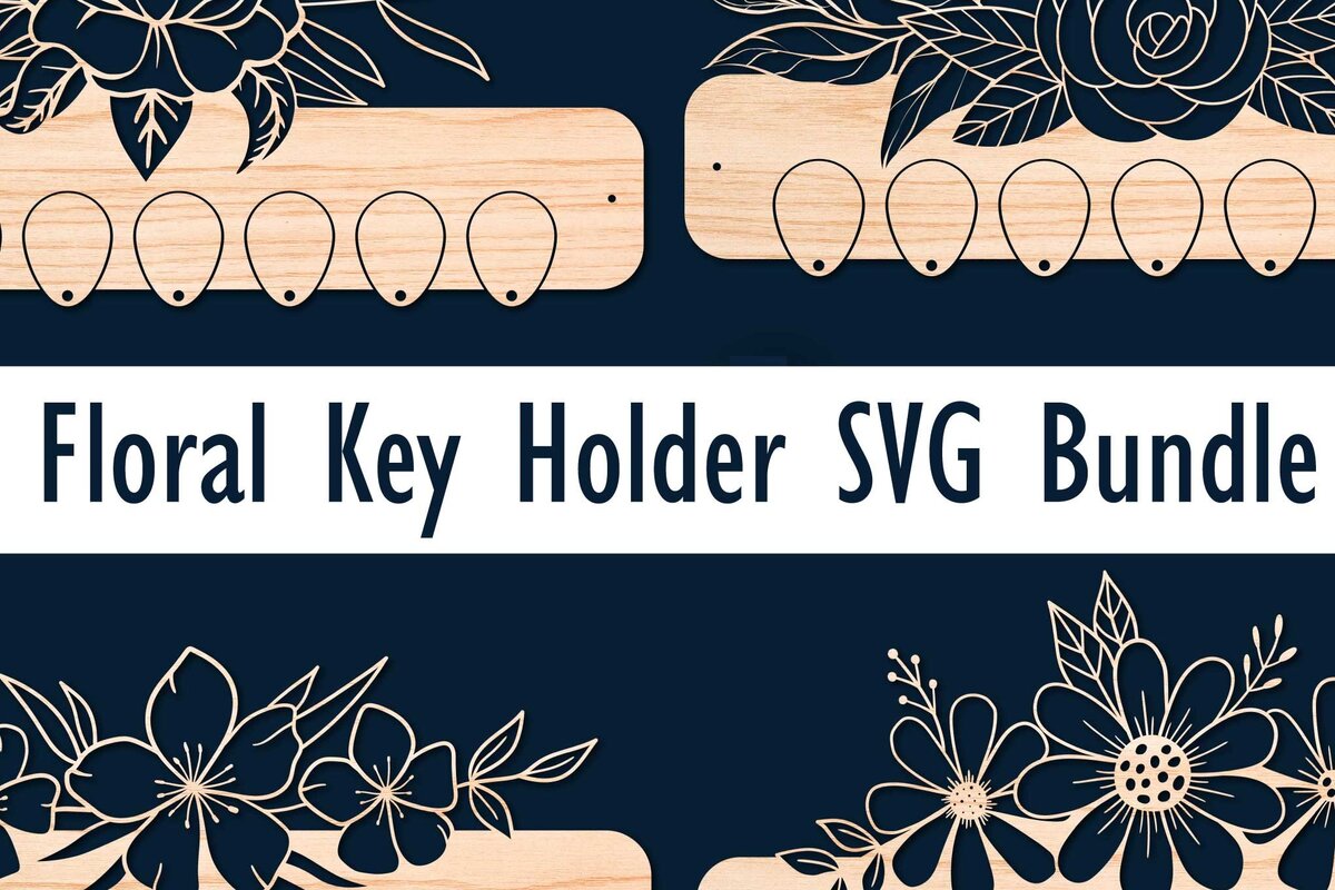 Σετ των 3 Intra απο ξύλο plywood 3mm-4mm πάχος - Φλοράλ Μπρελόκ Πακέτο  Cut Laser Δίασταση 4x4 cm INTRAFABR-68609889