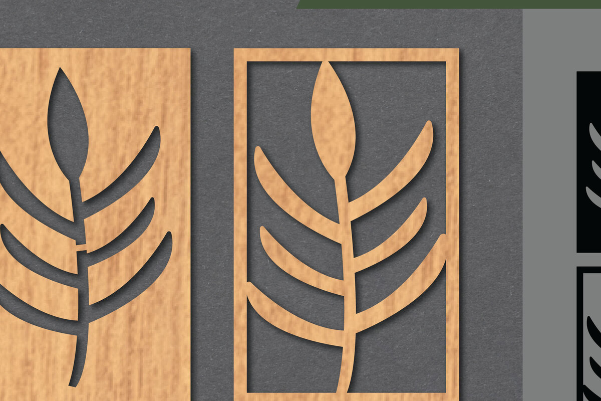 Σετ των 2 Intra απο ξύλο plywood 3mm-4mm πάχος - Διακόσμηση με φλοράλ λέιζερ  1 Δίασταση 20x20 cm INTRAFABR-112075720