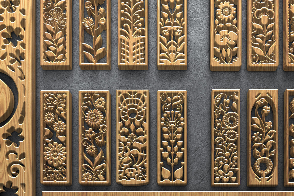 Intra απο ξύλο plywood 3mm-4mm πάχος - Πακέτο  με φλοράλ Laser Cut Panel Δίασταση 3200x7200 cm INTRAFABR-124643100