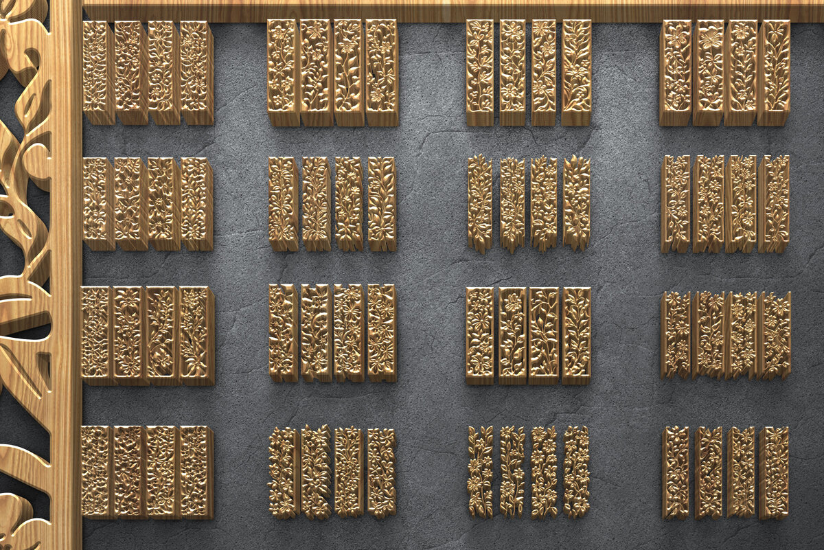 Intra απο ξύλο plywood 3mm-4mm πάχος - Πακέτο πάνελ λέιζερ Floral Δίασταση 3200x7200 cm INTRAFABR-125108414