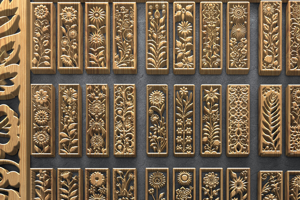 Intra απο ξύλο plywood 3mm-4mm πάχος - Αρχεία αποκοπής  λουλουδιών λέιζερ Δίασταση 3200x7200 cm INTRAFABR-124704400