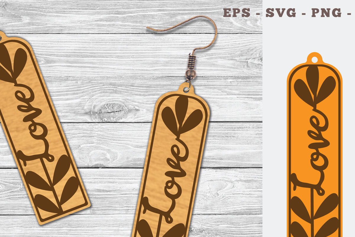 Σετ των 3 Intra απο ξύλο plywood 3mm-4mm πάχος - Floral Love κομμένα σκουλαρίκια λέιζερ  4 Δίασταση 3x3 cm INTRAFABR-103062956