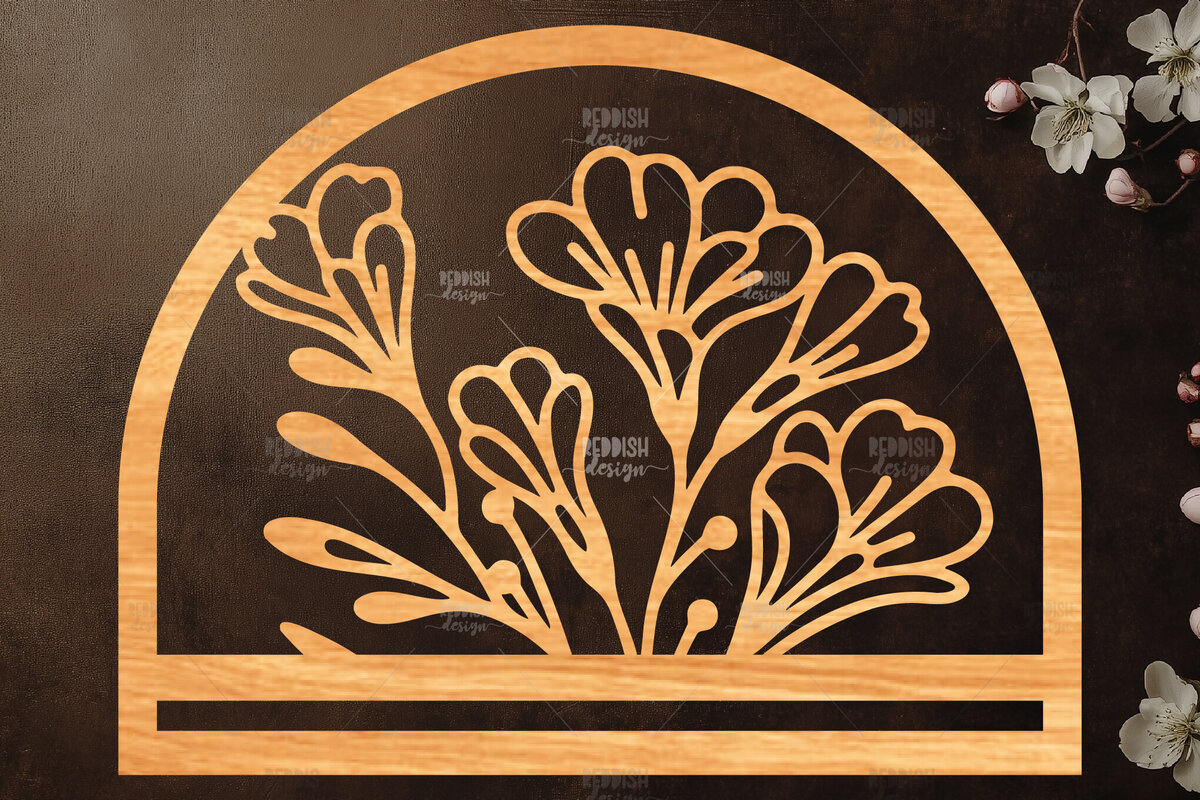 Σετ των 2 Intra απο ξύλο plywood 3mm-4mm πάχος - Φλοράλ Μακραμέ θήκη κοπής με λέιζερ Δίασταση 20x20 cm INTRAFABR-120824405