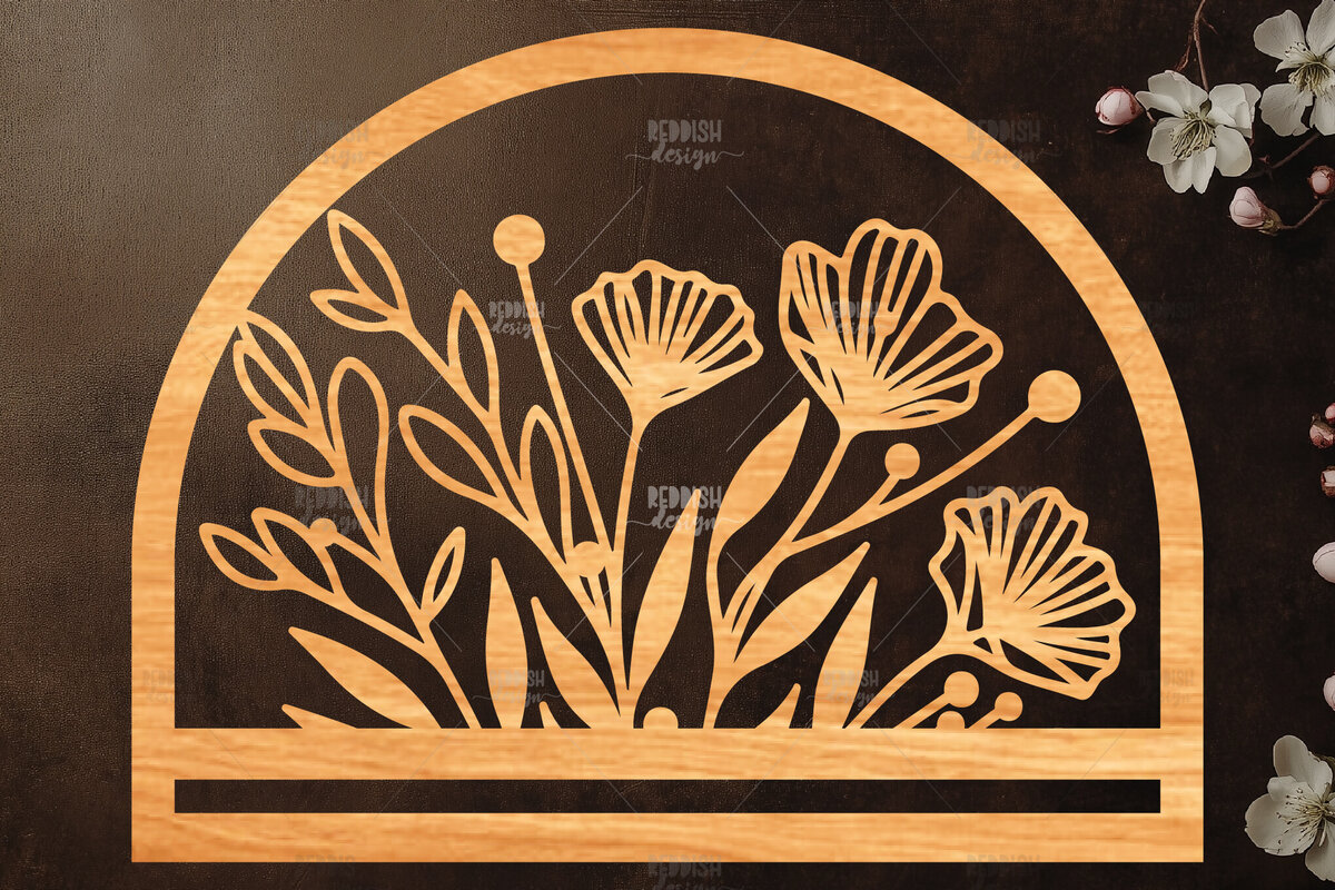 Σετ των 2 Intra απο ξύλο plywood 3mm-4mm πάχος - Φλοράλ Μακραμέ θήκη κοπής με λέιζερ Δίασταση 20x20 cm INTRAFABR-120824448