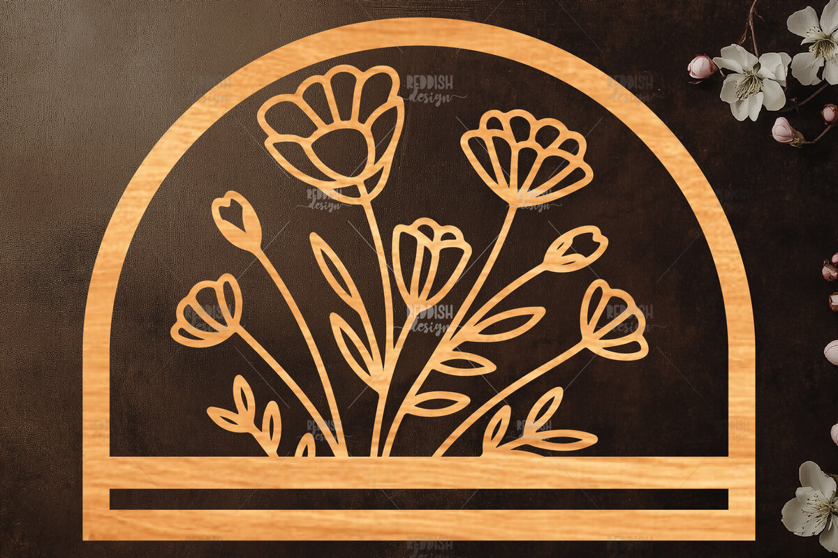 Σετ των 2 Intra απο ξύλο plywood 3mm-4mm πάχος - Φλοράλ Μακραμέ θήκη κοπής με λέιζερ Δίασταση 20x20 cm INTRAFABR-120824474