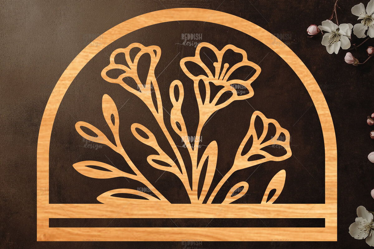 Σετ των 2 Intra απο ξύλο plywood 3mm-4mm πάχος - Φλοράλ Μακραμέ θήκη κοπής με λέιζερ Δίασταση 20x20 cm INTRAFABR-120411348