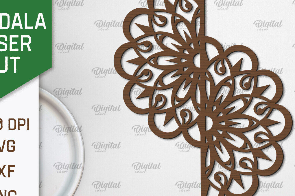 Intra απο ξύλο plywood 3mm-4mm πάχος - Floral σχέδιο τοίχου Mandala με  Δίασταση 30x30 cm INTRAFABR-103247208