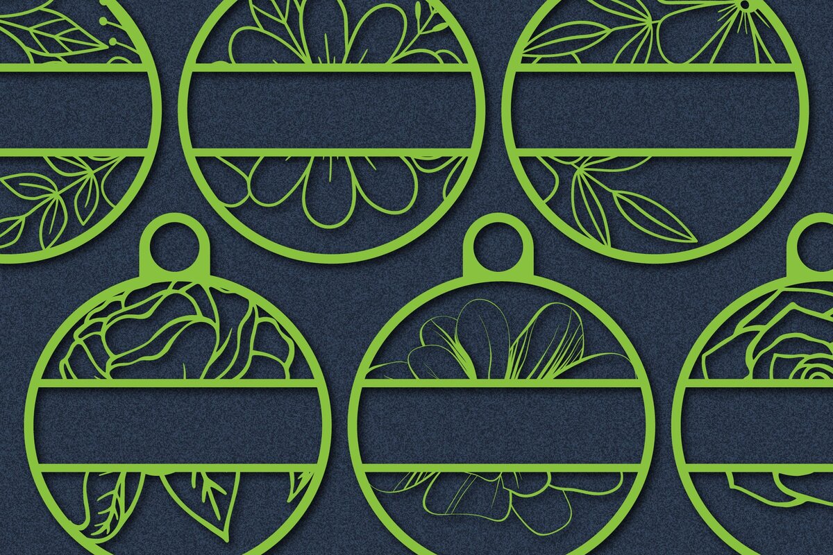 Σετ των 2 Intra απο ξύλο plywood 3mm-4mm πάχος - Φλοράλ Όνομα Στολίδι Laser Cut Bundle Δίασταση 25x25 cm INTRAFABR-44201773