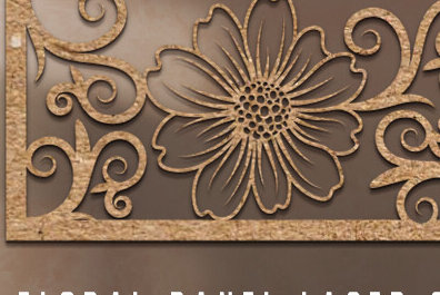 Intra απο ξύλο plywood 3mm-4mm πάχος - Floral Panel Laser Cut  Δίασταση 30x20 cm INTRAFABR-99399198