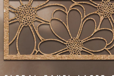 Intra απο ξύλο plywood 3mm-4mm πάχος - Floral Panel Laser Cut  Δίασταση 30x20 cm INTRAFABR-99399213