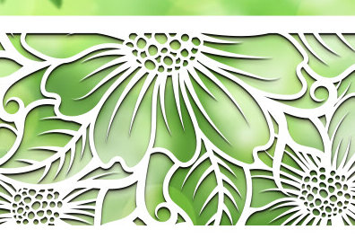 Intra απο ξύλο plywood 3mm-4mm πάχος - Floral Panel Laser Cut  Δίασταση 30x20 cm INTRAFABR-99273009