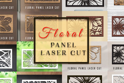 Σετ των 2 Intra απο ξύλο plywood 3mm-4mm πάχος - Πακέτο λουλουδιών Laser Cut  Δίασταση 30x20 cm INTRAFABR-99633532