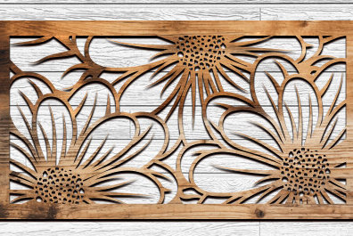 Intra απο ξύλο plywood 3mm-4mm πάχος - Floral Panel Laser Cut  Δίασταση 30x20 cm INTRAFABR-99272956