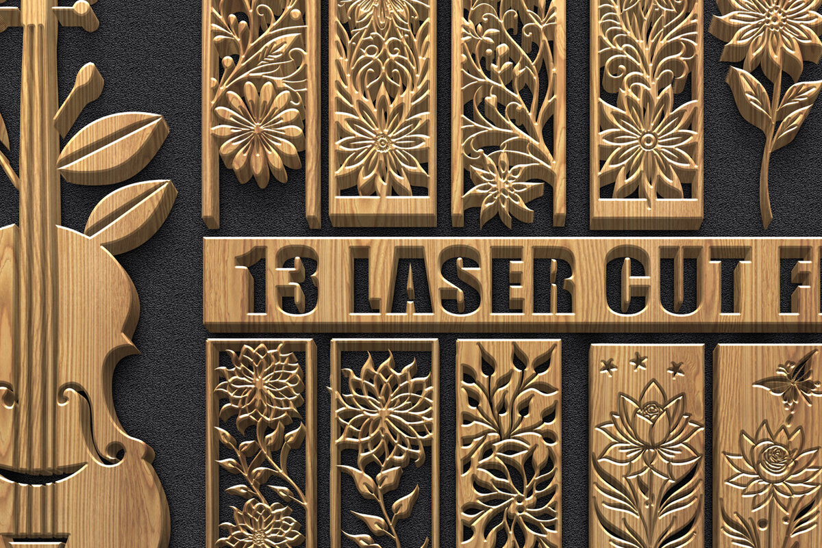 Intra απο ξύλο plywood 3mm-4mm πάχος -  floral panel &amp; βιολιού Δίασταση 3600x5400 cm INTRAFABR-122797915