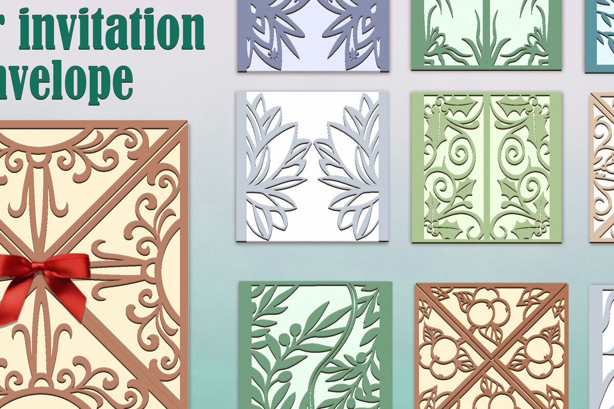 Σετ των 2 Intra απο ξύλο plywood 3mm-4mm πάχος - Φάκελος Προσκλητήριο Φλοράλ Δίασταση 10x15 cm INTRAFABR-82462527