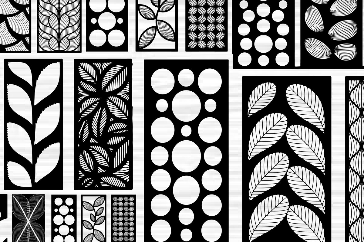 Σετ των 3 Intra απο ξύλο plywood 3mm-4mm πάχος - Στένσιλ νυχιών με λουλουδάτο σχέδιο με λέιζερ Δίασταση 4x4 cm INTRAFABR-125160319