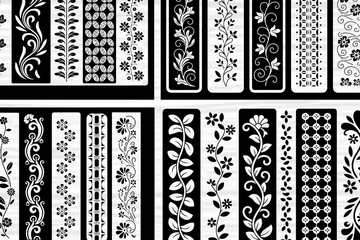 Σετ των 3 Intra απο ξύλο plywood 3mm-4mm πάχος - Στένσιλ νυχιών με λουλουδάτο σχέδιο με λέιζερ Δίασταση 4x4 cm INTRAFABR-125153559