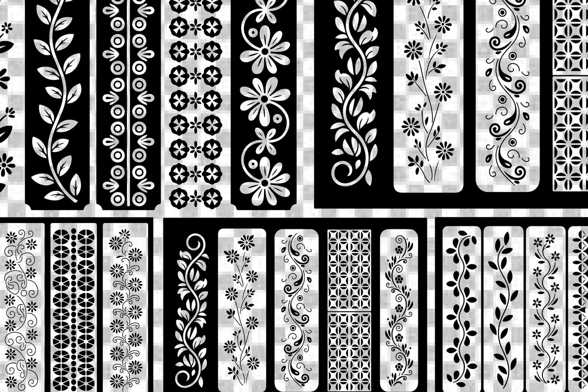 Σετ των 3 Intra απο ξύλο plywood 3mm-4mm πάχος - Στένσιλ νυχιών με λουλουδάτο σχέδιο με λέιζερ Δίασταση 4x4 cm INTRAFABR-125154361