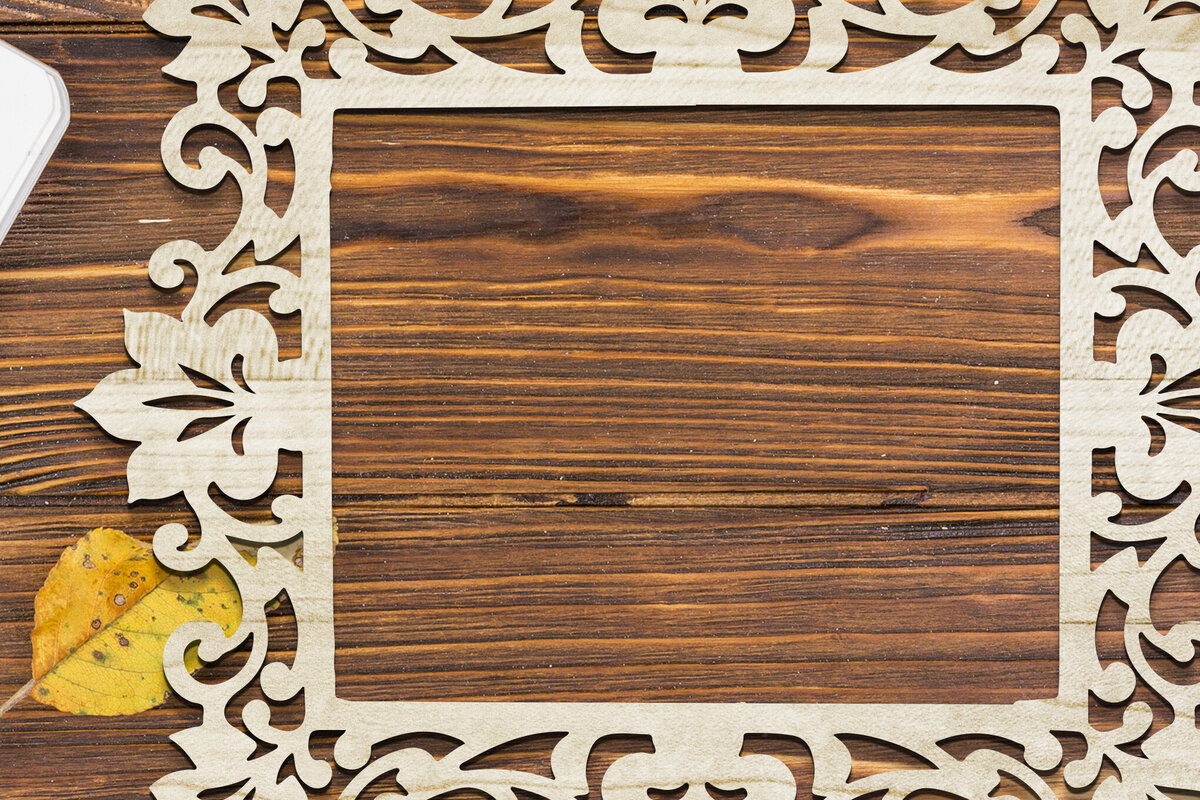 Σετ των 3 Intra απο ξύλο plywood 3mm-4mm πάχος - Floral Κορνίζα Paper-Cut  Δίασταση 20x25 cm INTRAFABR-118208005