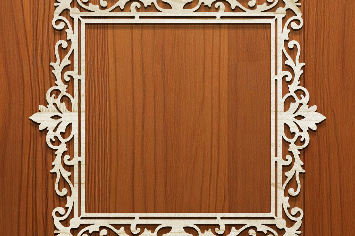 Σετ των 2 Intra απο ξύλο plywood 3mm-4mm πάχος - Floral Κορνίζα Paper-Cut  Δίασταση 20x25 cm INTRAFABR-118208274