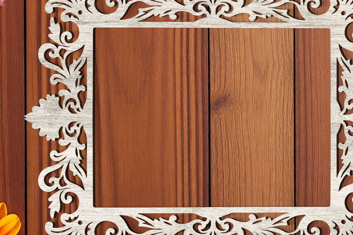 Σετ των 3 Intra απο ξύλο plywood 3mm-4mm πάχος - Floral Κορνίζα Paper-Cut  Δίασταση 20x25 cm INTRAFABR-118329123