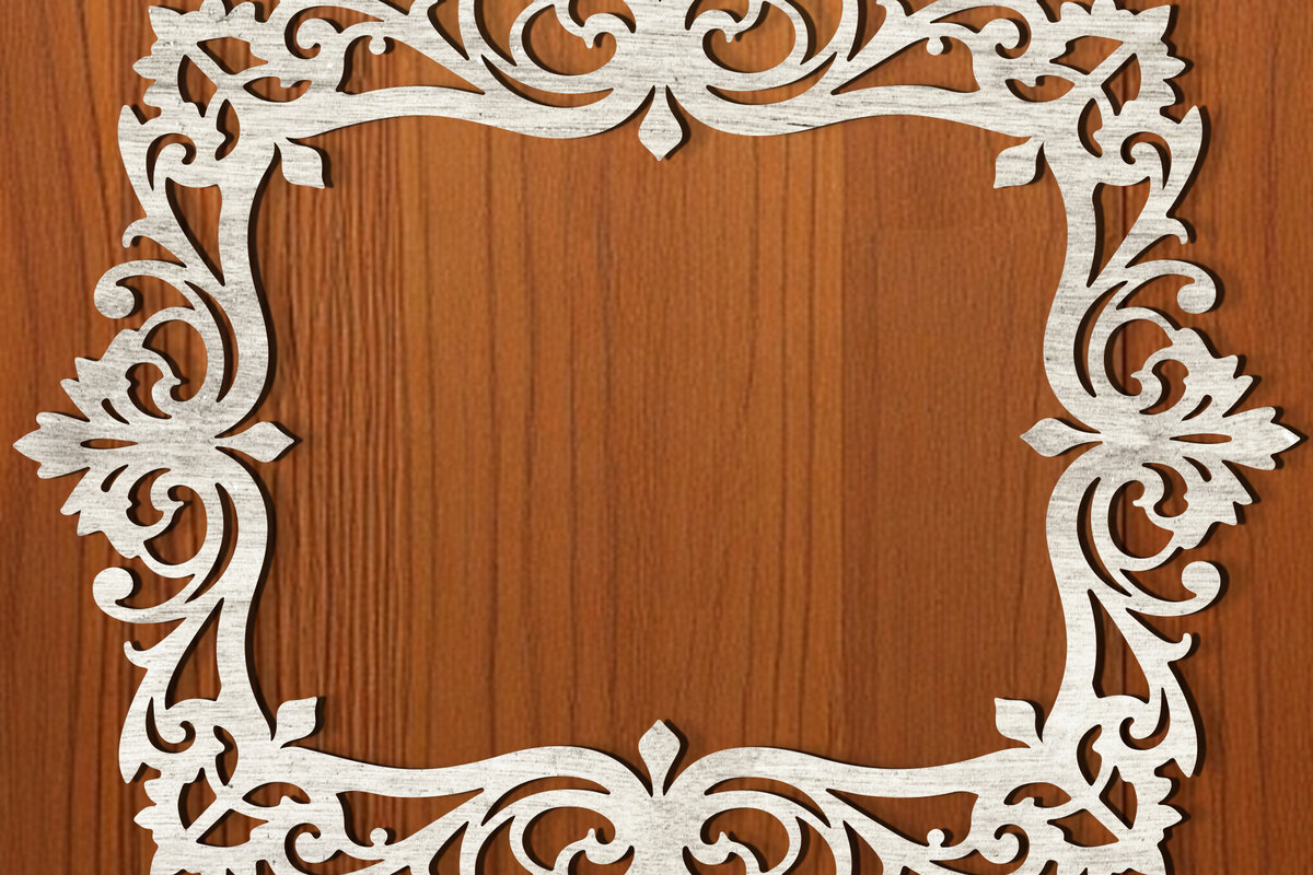 Intra απο ξύλο plywood 3mm-4mm πάχος - Floral Κορνίζα Paper-Cut  Δίασταση 20x25 cm INTRAFABR-118329132